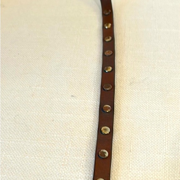 AUTHENTIC TORY BURCH Brown Leather Logo Studded Wrap Bracelet - Picture 4 of 4